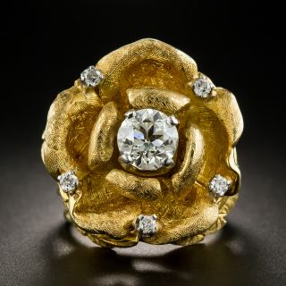 1.00 Carat Diamond 18K Rose Ring - 2