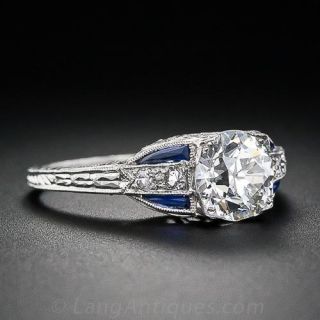  1.00 Carat Diamond Art Deco Engagement Ring