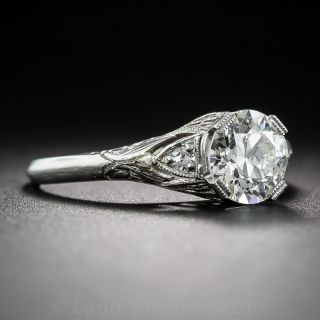 1.00 Carat Diamond Art Deco Engagement Ring GIA J VS2