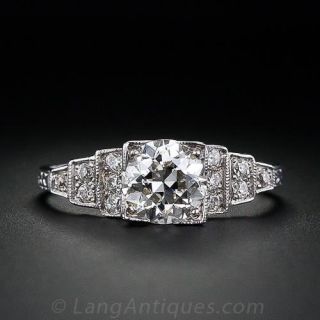 1.00 Carat Diamond Art Deco Engagement Ring