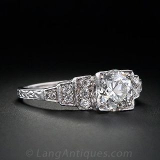 1.00 Carat Diamond Art Deco Engagement Ring