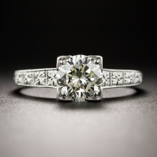 1.00 Carat Diamond Art Deco Platinum Solitaire - GIA