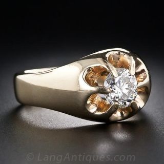 1.00 Carat Diamond, Victorian Style Gent's Ring