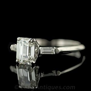 1.00 Carat Emerald Cut Diamond Engagement Ring