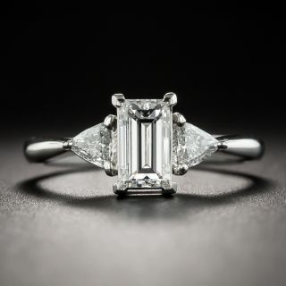 Vintage Style 1.00 Carat Emerald-Cut Diamond Engagement Ring - GIA D VS2 - 1