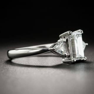 1.00 Carat Emerald-Cut Diamond Platinum Engagement Ring - GIA D VS2