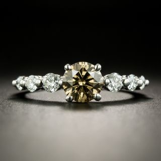 1.00 Carat Fancy Dark Yellowish Brown Diamond Engagement Ring - GIA - 2