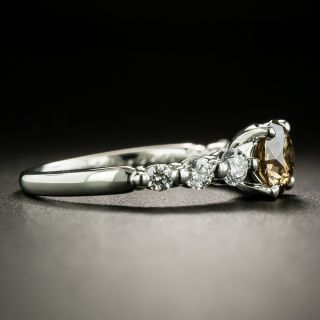 1.00 Carat Fancy Dark Yellowish Brown Diamond Engagement Ring - GIA