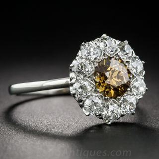 1.00 Carat Fancy Orange-Brown Diamond Cluster Ring