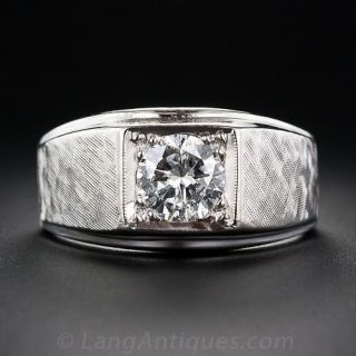 1.00 Carat Gent's Mid-Century Diamond Ring