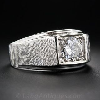 1.00 Carat Gent's Mid-Century Diamond Ring