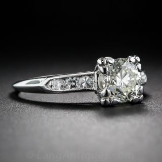 1.00 Carat Old European-Cut Diamond and Platinum Engagement Ring