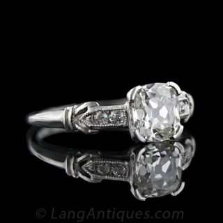 1.00 Carat Old Mine Cut Deco Engagement Ring