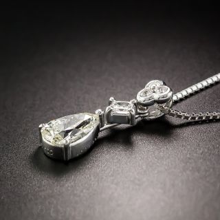 1.00 Carat Pear Shape Diamond Platinum Pendant 