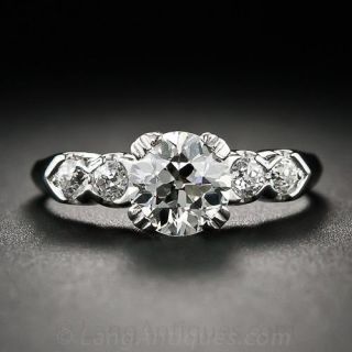 1.00 Carat Platinum and Diamond Engagement Ring