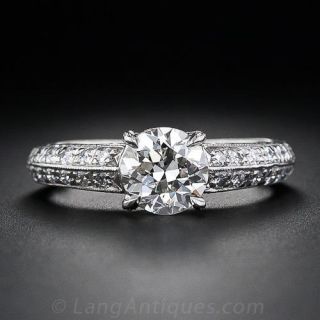 1.00 Carat Vintage Style Diamond Engagement Ring in Platinum