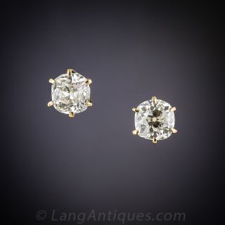 1.00 Old Mine-Cut Diamond Stud Earrings