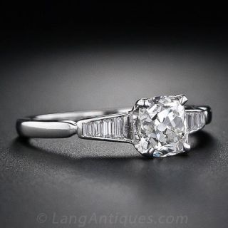 1.01 Carat Antique Cushion-Cut Diamond Engagement Ring