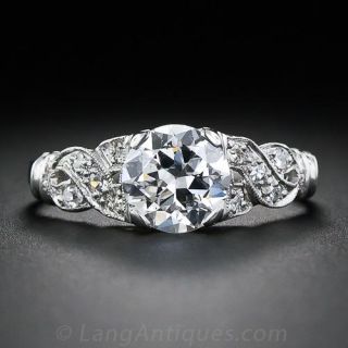 1.01 Carat Art Deco Diamond Engagement Ring