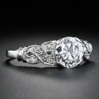 1.01 Carat Art Deco Diamond Engagement Ring