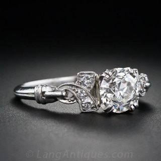 1.01 Carat Art Deco Diamond Engagement Ring