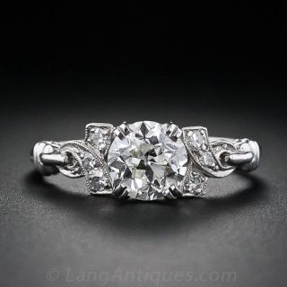 1.01 Carat Art Deco Diamond Engagement Ring