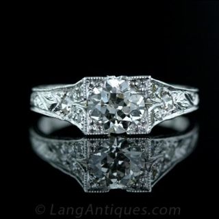 1.01 Carat Art Deco Diamond Ring Main View