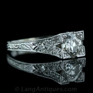 1.01 Carat Art Deco Diamond Ring