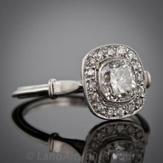 1.01 Carat Cushion Cut Diamond Engagement Ring