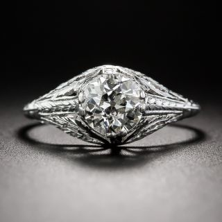 1.01 Carat Diamond Early-20th Century Neoclassical Engagement Ring  - 1