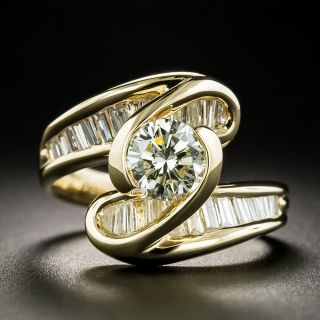 1.01 Carat Diamond Swirl Bypass Ring - GIA N SI1 - 2