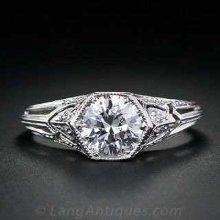 1.01 Carat Edwardian Hearts and Arrows' Diamond Ring