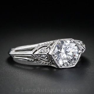 1.01 Carat Edwardian Hearts and Arrows' Diamond Ring