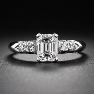 1.01 Carat Emerald-Cut Diamond Engagement Ring