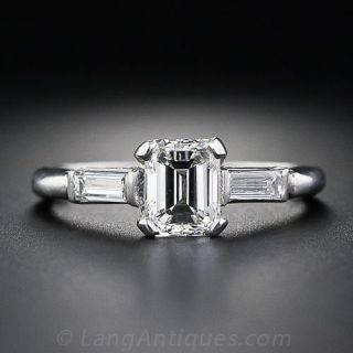 1.01 Carat Emerald-Cut Diamond Engagement Ring