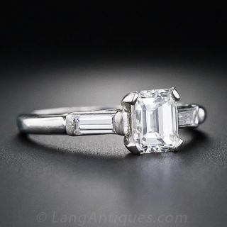 1.01 Carat Emerald-Cut Diamond Engagement Ring
