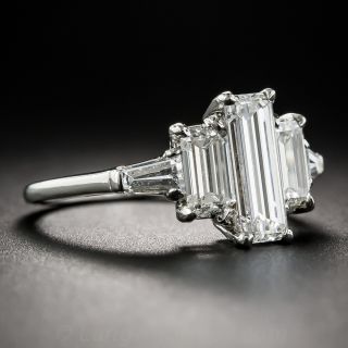 1.01 Carat Emerald-Cut Diamond Mid Century Engagement Ring - GIA D VS1