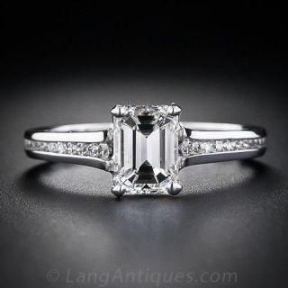 1.01 Carat Emerald Cut Diamond Ring