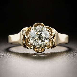 1.01 Carat European-Cut Diamond Engagement Ring 