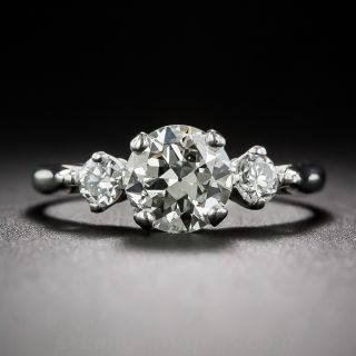 1.01 Carat European-Cut Platinum Diamond Engagement Ring