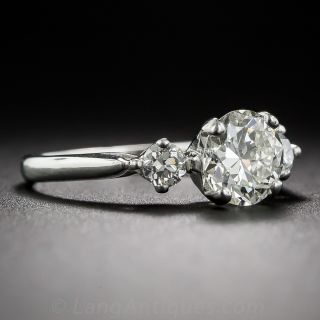 1.01 Carat European-Cut Platinum Diamond Engagement Ring