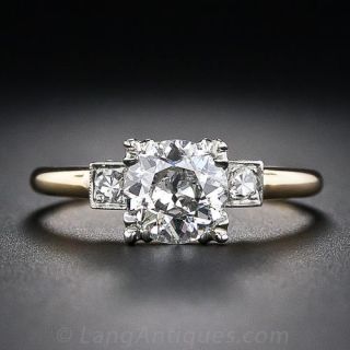 1.01 Carat Two-Tone Vintage Diamond Engagement Ring