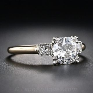 1.01 Carat Two-Tone Vintage Diamond Engagement Ring