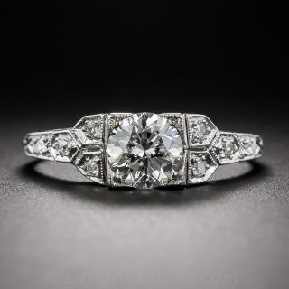 1.02 Carat Art Deco Diamond and Platinum Engagement Ring