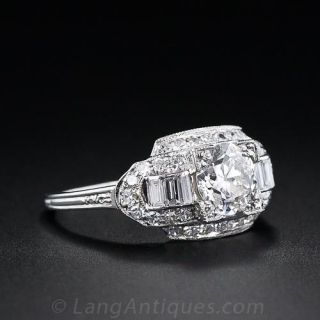 1.02 Carat Art Deco Diamond Engagement Ring