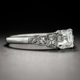 1.02 Carat Asscher-Cut Diamond Art Deco Engagement Ring - GIA H VS2 