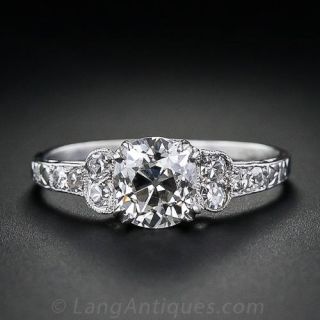1.02 Carat  Cushion Diamond Estate Engagement Ring
