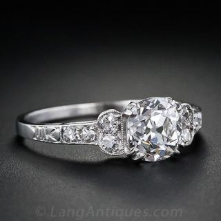 1.02 Carat  Cushion Diamond Estate Engagement Ring