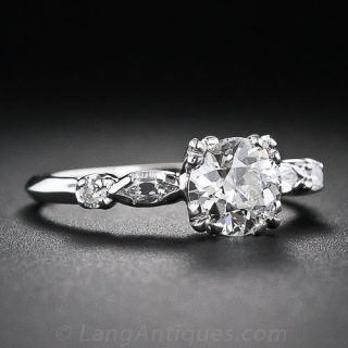 1.02 Carat European-Cut Diamond Vintage Engagement Ring
