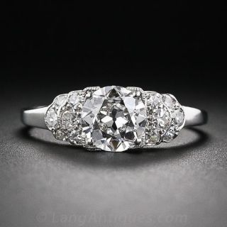 1.02 Carat H -VS2 Diamond Art Deco Engagement Ring